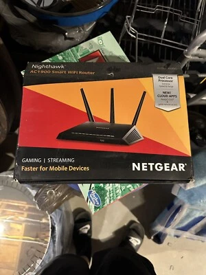 NETGEAR Nighthawk AC1900 Smart WiFi Router R6900 W/ Adapter & Ethernet Cable - Image 1 of 2