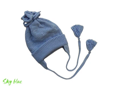 Hat 100% MERINO WOOL baby child children boy girl hand knit knitted winter smart - Imagem 1 de 2