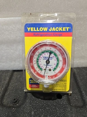 New Yellow Jacket 49001 R12 R22 R502 2-1/2” Red 0-500 PSI Refrigeration Gauge - Image 1 of 4
