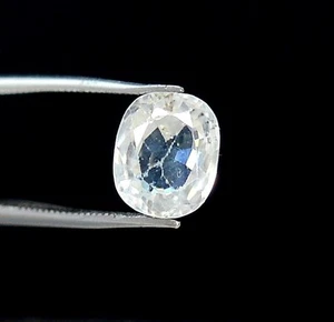 8.25x7 mm Certified Natural White Zircon Cushion Cut 3.03 CTS Loose Gemstone - Picture 1 of 7