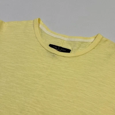 Rag & Bone New York Camisa Para Hombres 2XL Amarillo Slub Cuello Redondo Manga Corta Camiseta Foto 1 de 4