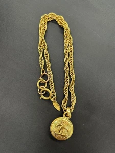 CHANEL Coco Mark Vintage Necklace Gold A0495673 Used - Picture 1 of 6