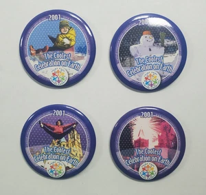 Juego de 4 botones Pinback St. Paul Winter Carnival 2001 frío común Minnesota - Imagen 1 de 4