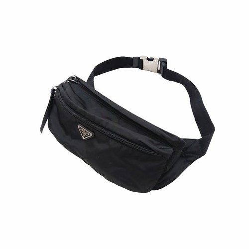 PRADA Triangle Logo Triangle Logo Plaque Sac à Bandoulière Taille Sac Body Bag Nylon