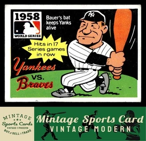 1971 Fleer World Series (Black Backs) 1958 Yankees vs. Braves - Hank Bauer - #56 - Picture 1 of 2