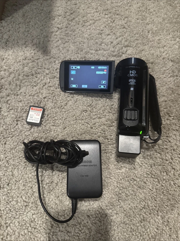 Canon VIXIA HF R62 Full HD 1080p 60fps MP4 32GB Flash Camcorder Black 32x-TESTED - Image 1 of 4