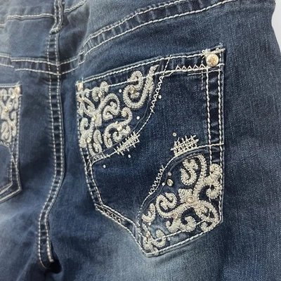 Pantalones de mezclilla ND Weekend para mujer talla 12 W33 corte bota punto pesado Y2K Capri Foto 1 de 4