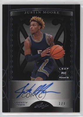 2022-23 Leaf Trinity Black Silver 1/1 Justin Moore #BA-JM2 Auto 16uo - Image 1 of 3
