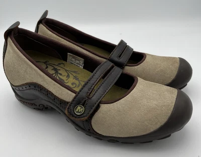 Туфли комфортные женские Merrell Plaza Bandeau темно-серо-коричневые замшевые кожа Mary Jane 5 - Изображение 1 из 4