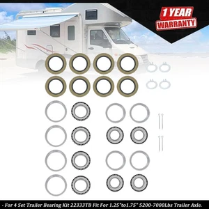 4 Set Trailer Bearing Kit 22333TB Fit For 1.25"to1.75" 5200-7000Lbs Trailer Axle - Picture 1 of 10
