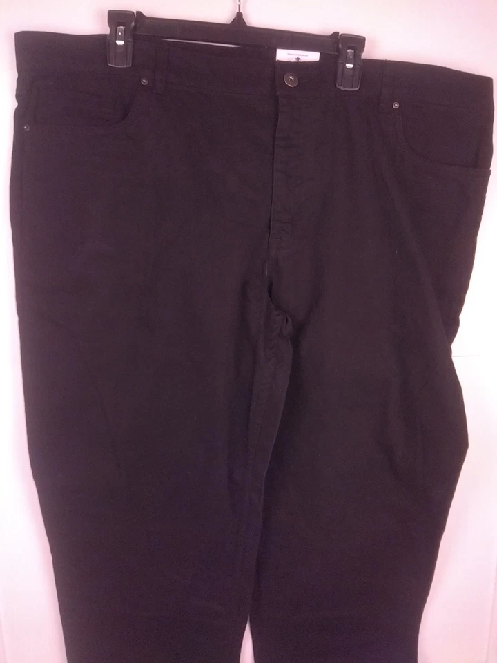 George Pants Mens 44x30 Black Soot Premium 5 Pocket Stretch Straight Comfort