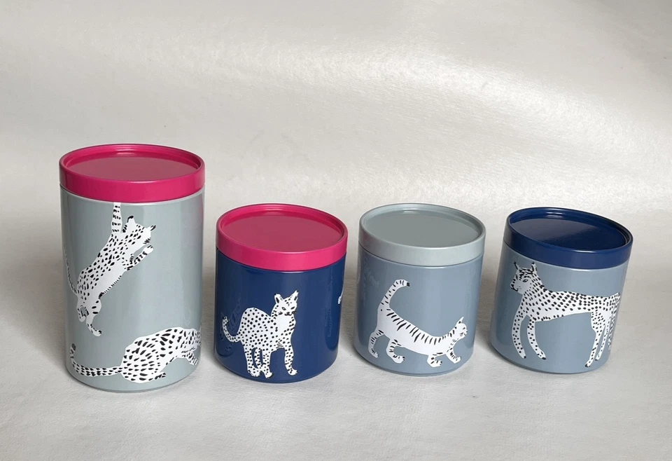 Ikea Plugghast Multicolor Tin Storage Container 23112 with Lid Set of 4 - Image 1 of 4