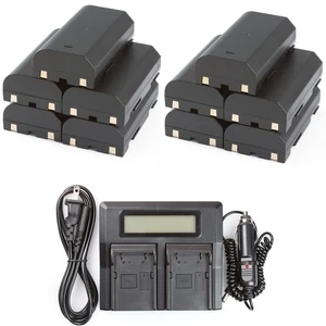 10 Batteries + Dual Rapid Battery Charger for Trimble 5800 54344 Pentax EI-D-LI1 - Picture 1 of 5