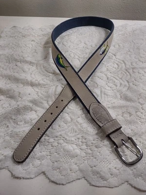 Cinturón Zep Pro Cuero Gamuza Azul Gris Slam Marlin Bill Pesca Pez Espada Talla 38 Foto 1 de 4