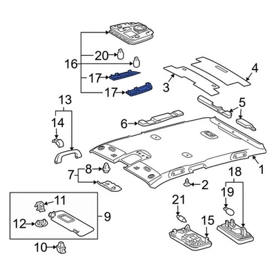For Toyota Prius V 2012-2017 Toyota 8126547070 Right Map Light Lens - Изображение 1 из 2