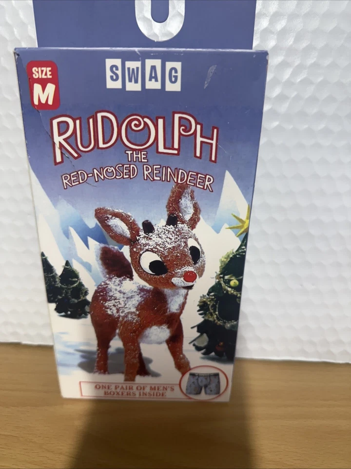 FROM SWAG MENS BOXER BRIEFS RUDOLPH THE RED NOSED REINDEER SIZE LARGE