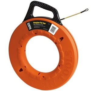 Klein Tools 56014 Fiberglass Fish Tape with Spiral Leader, 200-Foot - Picture 1 of 7