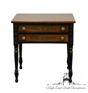 GENUINE HITCHCOCK Solid Cherry Hand Stenciled Black & Gold 22" Square Accent ... - Picture 1 of 10