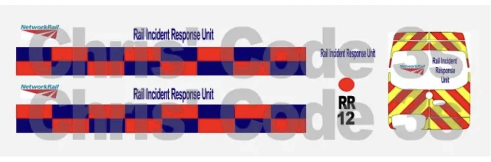 Code 3 Adhesive Vinyl Decals suit 1/43 1/50 - Network Rail Incident - Sprinter - Image 1 of 1
