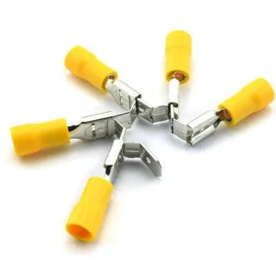 100pcs Piggy Back Spade Terminals 12-10AWG 6.3mm Insulated Crimp Connectors - Image 1 of 4