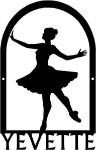 Tanzkunst Schild - personalisiertes Namensschild: Ballerina Tanz #2 - Bild 1 von 2