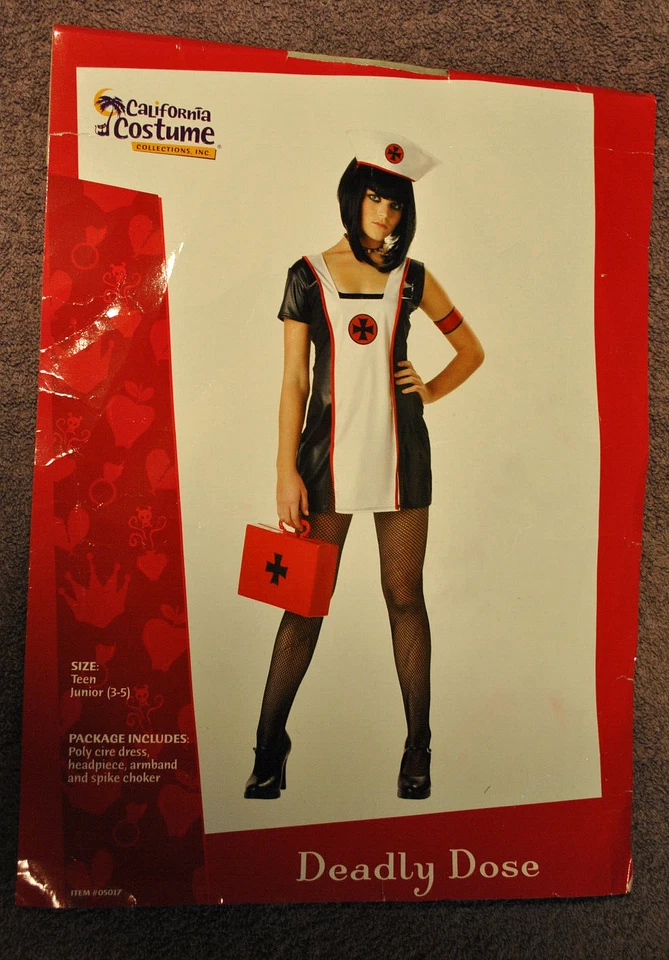Deadly Dose Nurse California Costume Teen Junior (3-5) Costume #05017  New! - Image 1 of 1