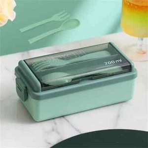 Bento Lunch Box with 3 Compartments, Fork & Spoon – For Adults & Kids - Picture 1 of 61