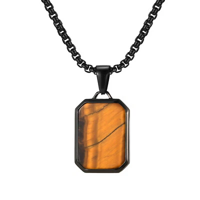 Мужская из нержавеющей стали ожерелье квадратный кулон с коробкой цепочка Sport мальчика воротник - Изображение 1 из 4