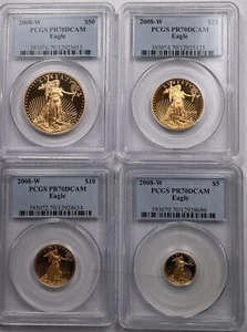 2008-W Gold Eagle Set of 4 PCGS PR70DCAM PC1685 - Picture 1 of 6