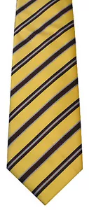 Corbata tejida dorada con réplica púrpura y azul a rayas para hombre hecha a mano de microfibra - Imagen 1 de 1