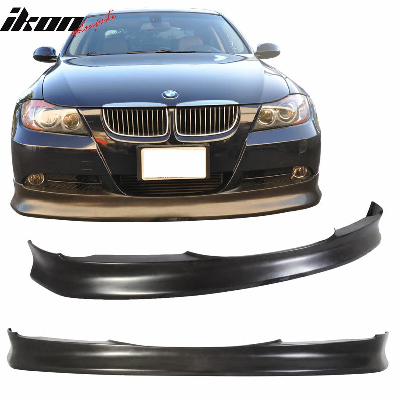 Fits 05-08 BMW E90 3-Series Front Bumper Lip IKON Style Spoiler PU Splitter Kit - Image 1 of 4