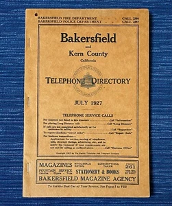 VTG 1927 Bakersfield Kern County CA Business Directory Phone Book Advertising - Picture 1 of 5