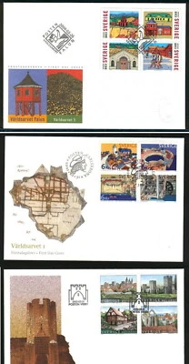 UNESCO WORLD HERITAGE WELTERBE KULTURERBE HISTORY SWEDEN  2001 2002 2004 - Image 1 of 4