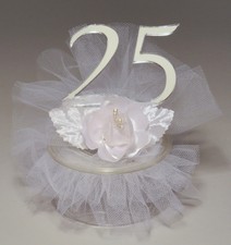 25th Silver Wedding Anniversary Cake Topper (Jk34-25)