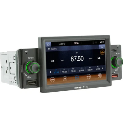 Radio Bluetooth estéreo para automóvil 1Din CarPlay Android-Auto reproductor de MP5 manos libres Foto 1 de 4