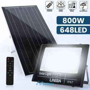 800W 648LED Solar Street Light Security Flood Lamp Dusk-to-Dawn Wall Lamp+Remote - Picture 1 of 22