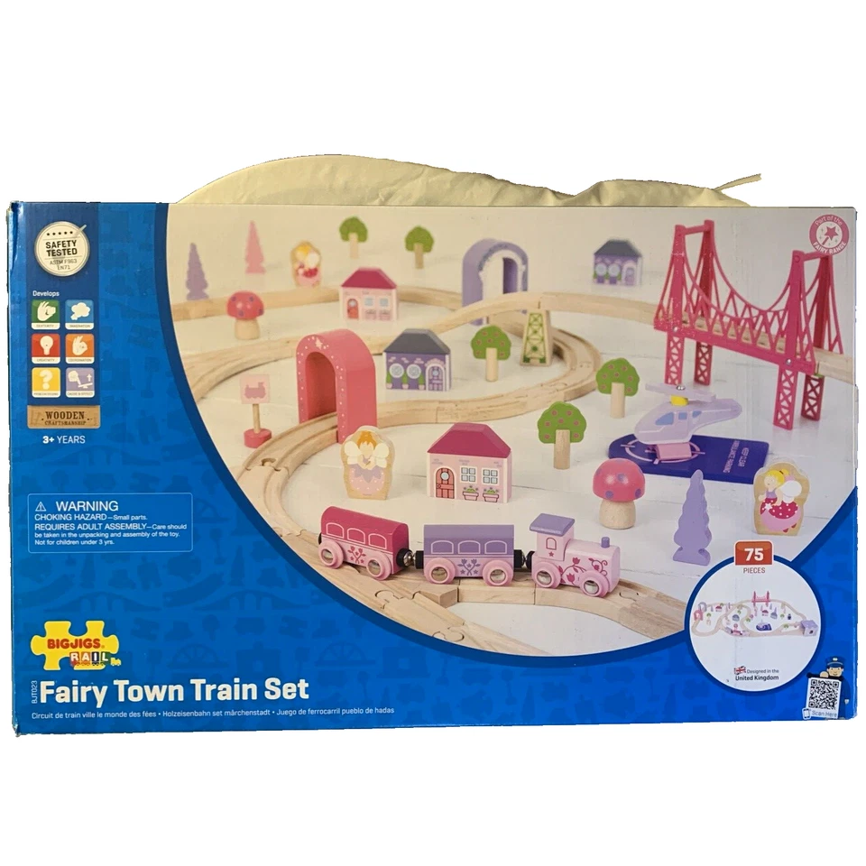 Juego de tren Bigjigs Rail de madera Fairy Town - 75 piezas de juego edad 3+ Foto 1 de 2