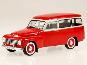Volvo PV 445 Duett rot weiss Modellauto in Vitrine Atlas 1:43 - Bild 1 von 4