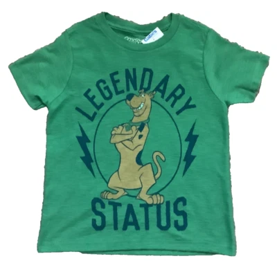 Camisa Scooby-Doo Niños XS Verde Estado Legendario Camiseta Manga Corta Foto 1 de 2