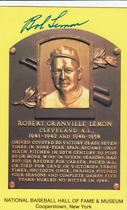 Bob Lemon Hall of Fame Plaque AUTO PHOTO 4x6 - Cleveland Indians - Picture 1 of 1