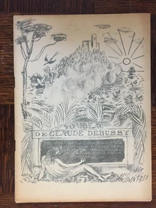 Q41-MUSIC - Tomb of Claude DEBUSSY by Paul Dukas, 1920 ill. de DUFY - Picture 1 of 4