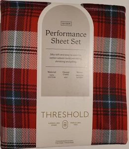 Threshold Queen Sheet Set (Flat & Fitted Sheet & 2 Pillow Cases) 400 Thread Ct. - Picture 1 of 3