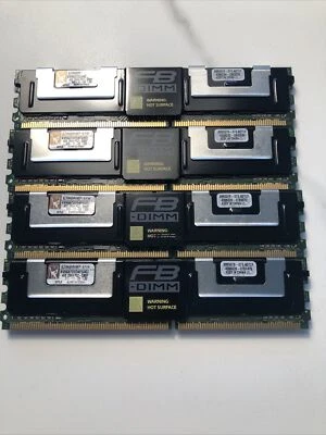 16GB Four Kingston 4GB RAM KVR66702d4f5/4GI PC2-5300F Server Tower Blade Memory - Image 1 of 3