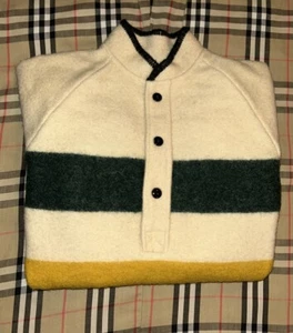 Vintage 80s Woolrich Hudson Bay Stripe Blanket Jacket Men’s Small Wool Pullover - Bild 1 von 11
