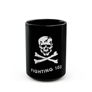 Taza de café negra VFA 103 Jolly Rogers (Marina de EE. UU.) - Imagen 1 de 9