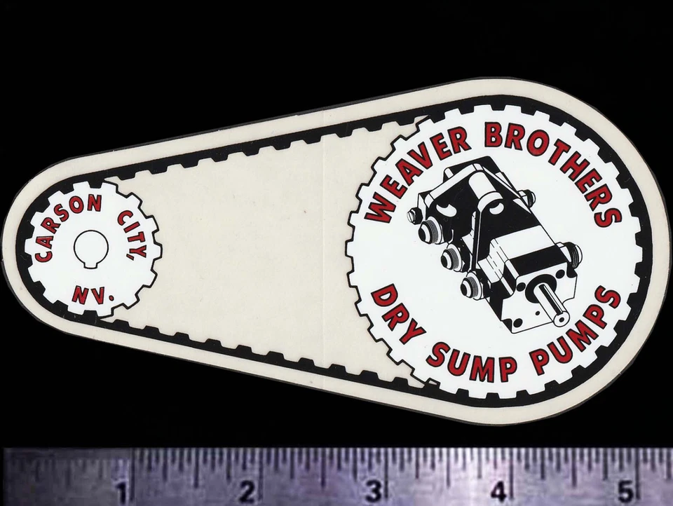 Насосы с сухим картером WEAVER BROTHERS — оригинал. Винтажная гоночная наклейка/наклейка 1970-е 80-е - Изображение 1 из 1