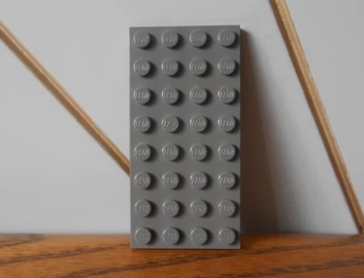 OLD DARK GREY BASEPLATE 4x8 8x4 plate x1 genuine LEGO Vintage Legoland 3035 - Image 1 of 3