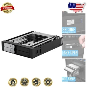 Compact 2-Bay Hot Swap Mobile Rack for 2.5” SSD/HDD - Secure Data Storage - Picture 1 of 11