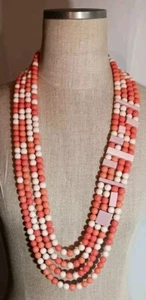 YSL For Monet Directive Collective 4 Strand Mosaic Bead Station Necklace 32-35"  - Picture 1 of 9