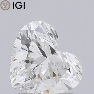 IGI Certificate 1.22 Carat CVD Lab Grown Diamond Heart Cut F Color VVS2 Clarity - Picture 1 of 10